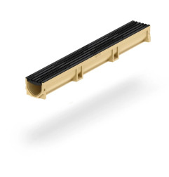 Canale di drenaggio in plastica nera - Euroline 100 Microgrip - ACO