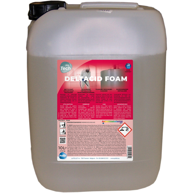 PolTech Deltacid Foam - Detergente disincrostante schiumogeno - Pollet