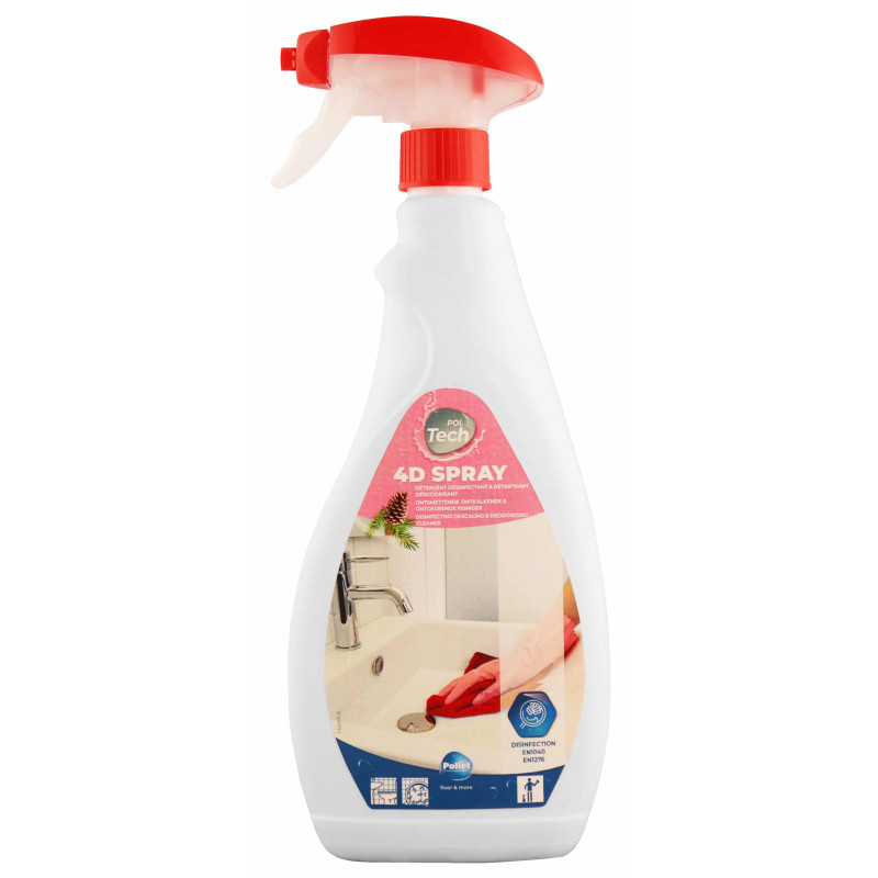 PolTech 4D Spray - Descaling, deodorizing, disinfectant detergent - FR - Pollet PolTech 4D Spray - Descaling, deodorizing, disinfectant detergent - FR - Pollet
