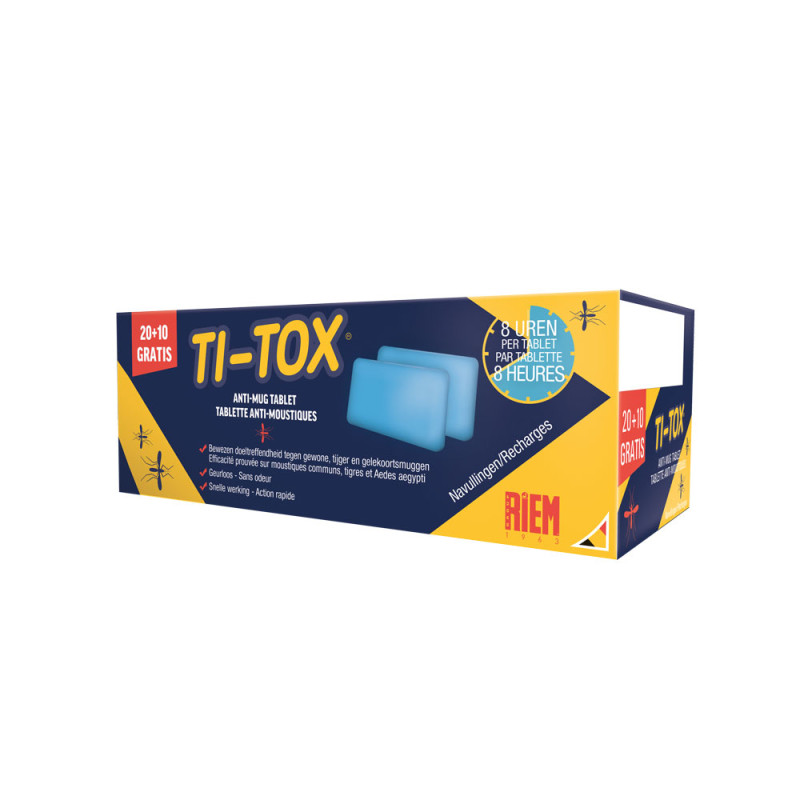 Ti-Tox tablette anti-moustiques - Recharge - RIEM Ti-Tox tablette anti-moustiques - Recharge - RIEM