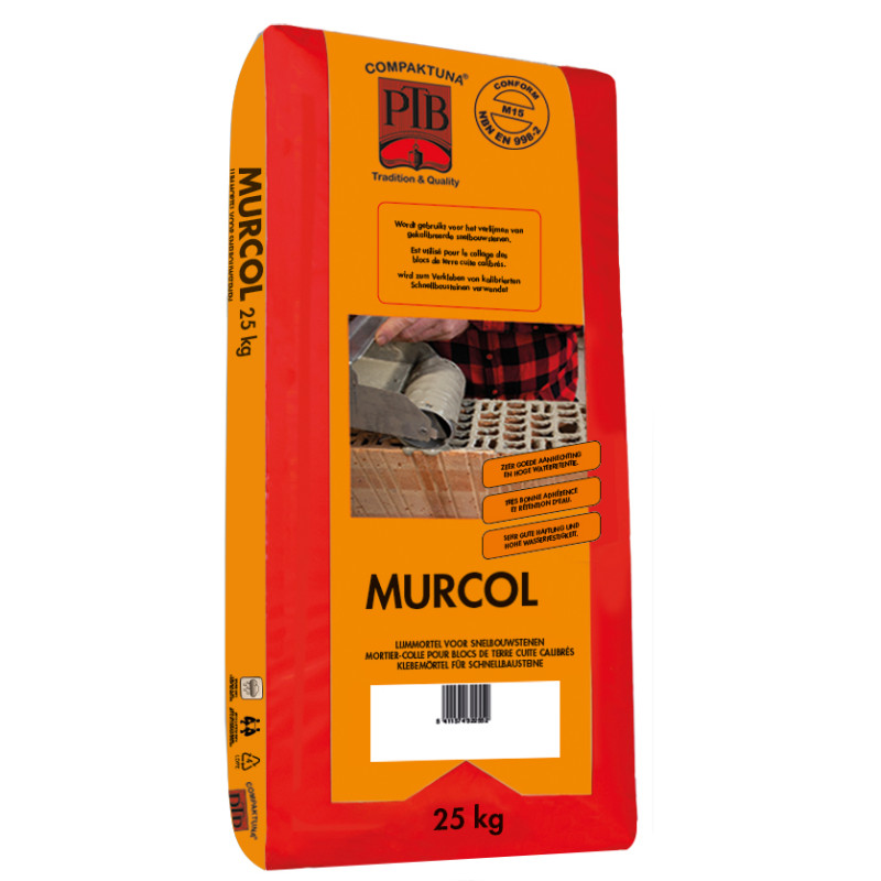 Murcol M15 - ملاط لاصق لكتل الطين المعايرة - PTB Compaktuna Murcol M15 - ملاط لاصق لكتل الطين المعايرة - PTB Compaktuna