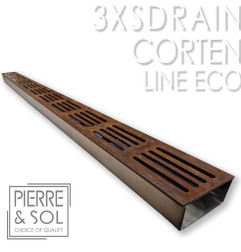 Canale in acciaio inox Altezza 3,5 cm - Griglia in acciaio corten 3XSDRAIN - LINEA ECO