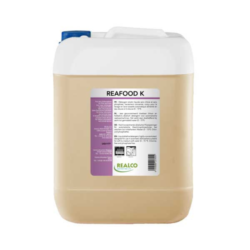 Reafood K - Detergente alcalino para lavavajillas automáticos - Réalco Reafood K - Detergente alcalino para lavavajillas automáticos - Réalco