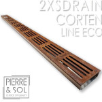 Canale in acciaio inox Altezza 2,5 cm - Griglia in acciaio corten 2XSDRAIN - LINEA ECO Canale in acciaio inox Altezza 2,5 cm - Griglia in acciaio corten 2XSDRAIN - LINEA ECO