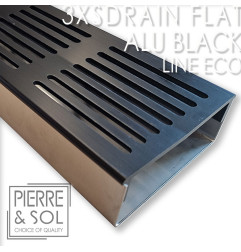 مزراب كبير ستانلس ستيل ارتفاع 3.5 سم - 3XSDRAINFLAT EASY شبكة ألومنيوم سوداء - LINE ECO