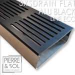 Grande canal de drenagem em aço inox Altura 3,5 cm - 3XSDRAIN FLAT Grade de alumínio preto - LINE ECO Grande canal de drenagem em aço inox Altura 3,5 cm - 3XSDRAIN FLAT Grade de alumínio preto - LINE ECO