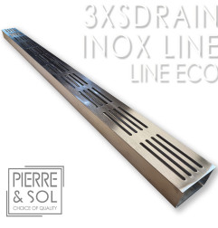 Stainless steel channel Height 3.5 cm - 3XSDRAIN Stainless steel grate Line - LINE ECO
