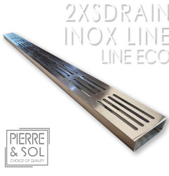 Canal de acero inoxidable Alto 2,5 cm - Línea 2XSDRAIN EASY Rejilla de acero inoxidable - LINE ECO