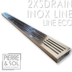 Edelstahlrinne Höhe 2,5 cm - 2XSDRAIN Edelstahlrost Linie - LINE ECO Edelstahlrinne Höhe 2,5 cm - 2XSDRAIN Edelstahlrost Linie - LINE ECO