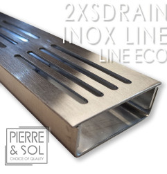 Canal de acero inoxidable Alto 2,5 cm - Línea 2XSDRAIN Rejilla de acero inoxidable - LINE ECO