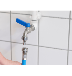 Mangueira de água quente - azul/branco, PVC reforçado máx. 70°C, máx. 20 Barras - Vikan