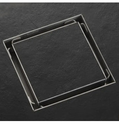 Desagüe de suelo ranurado cuadrado 10x10 cm – acero inoxidable 304