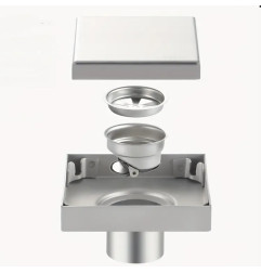 Brushed Stainless Steel Slotted Siphon - LINE ECO