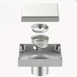 Avaloir de sol à fente carré 10x10 cm – Inox 304 Avaloir de sol à fente carré 10x10 cm – Inox 304