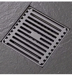 XECO Inox floor drain 10x10 cm Line Dark – 304 stainless steel