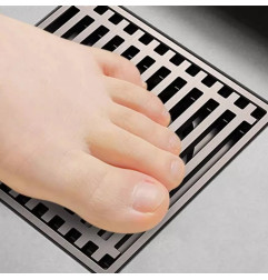 XECO Inox 地漏 10x10 cm 深色系列 – 304 不锈钢