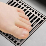 Desagüe de suelo XECO Inox 10x10 cm Line Dark – acero inoxidable 304 Desagüe de suelo XECO Inox 10x10 cm Line Dark – acero inoxidable 304