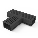 Caniveau 3XS MINI L 6,5 cm Grille aluminium noir - StarDrain - Pièce en T