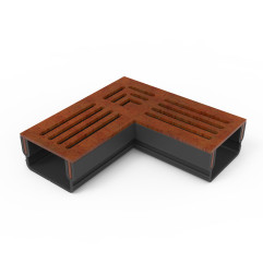 Caniveau 3XS MINI L 6,5 cm Grille acier corten - StarDrain - LINE ECO