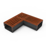 Canal 3XS MINI L 6,5 cm Rejilla de acero Corten - StarDrain - Elemento de esquina Canal 3XS MINI L 6,5 cm Rejilla de acero Corten - StarDrain - Elemento de esquina