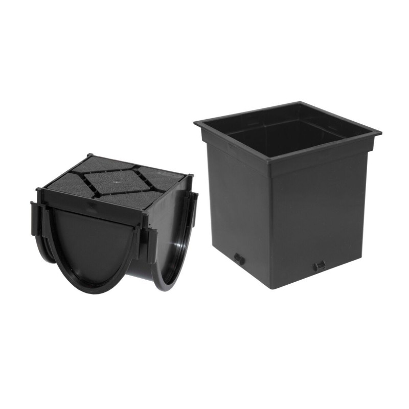 Corner element for slotted channel in black polypropylene - Coeck Corner element for slotted channel in black polypropylene - Coeck