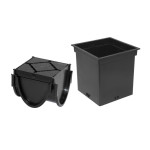 Corner element for slotted channel in black polypropylene - Coeck