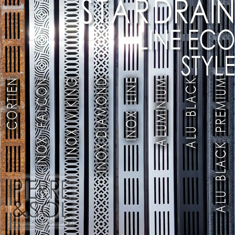 قناة من الفولاذ المقاوم للصدأ ارتفاع 3.5 سم - 3XSDRAIN EASY شبكة من الفولاذ المقاوم للصدأ الطراز - LINE ECO قناة من الفولاذ المقاوم للصدأ ارتفاع 3.5 سم - 3XSDRAIN EASY شبكة من الفولاذ المقاوم للصدأ الطراز - LINE ECO