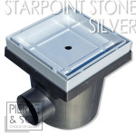 StarPoint Stone Tileable - Drenaje discreto gris plateado