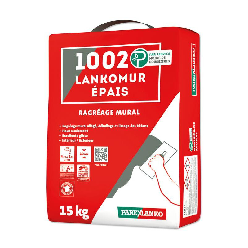 1002 Lankomur espesor - Yeso nivelador ligero - Parexlanko