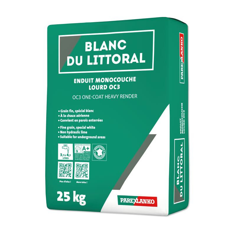 Blanc du Littoral - Yeso grueso monocapa de grano fino blanco especial - Parexlanko Blanc du Littoral - Yeso grueso monocapa de grano fino blanco especial - Parexlanko