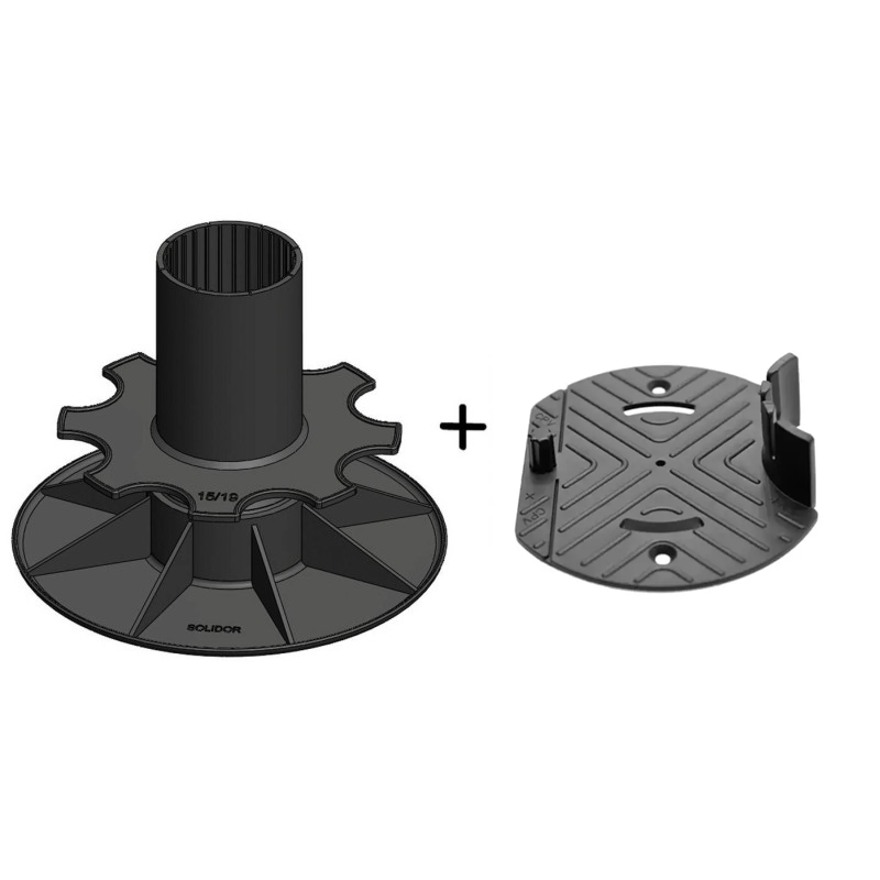 Pack - Base réglable + tête de plot - PV - Solidor