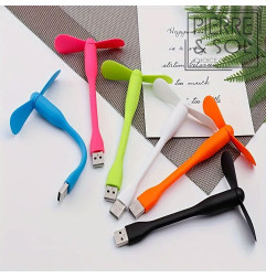 Mini ventilador USB flexível e dobrável – portátil para PC, carregador portátil e mesa