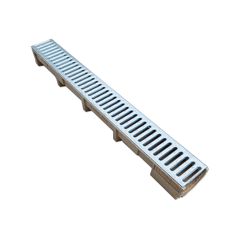 DIY-Kanal - Polyesterbetonkanal mit verzinktem Gitter - Coeck DIY-Kanal - Polyesterbetonkanal mit verzinktem Gitter - Coeck