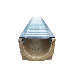 Zelfbouw polyesterbetongoot met gegalvaniseerd stalen rooster - Hoogte 9 cm - LINE ECO