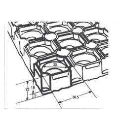 Doormat RIMA VR of entrance in black rubber, surface and honeycomb from ROSCO