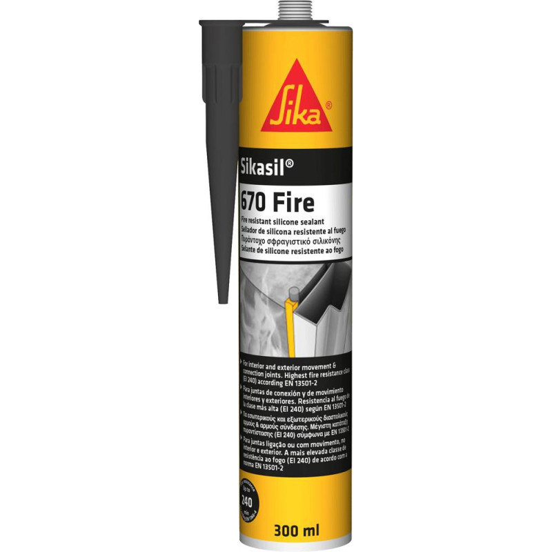 Sikasil-670 Fire - Mastic de jointoiement silicone coupe-feu - Sika Sikasil-670 Fire - Mastic de jointoiement silicone coupe-feu - Sika