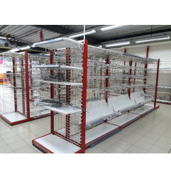 Etagère L 135 cm  P 40 cm pour gondole grille - Occasion - Pierre & Sol