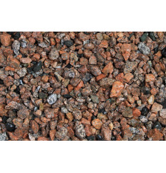 Granit rot zerkleinert - Kies - Stein-Bauma