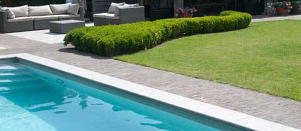 Curbstones of swimming pool