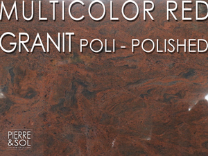 Granit rouge Multicoloer Red Inde poli
