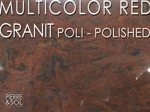 Granit rouge Multicoloer Red Inde poli