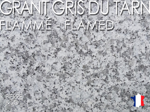 Granit gris moyen du Tarn France flammé