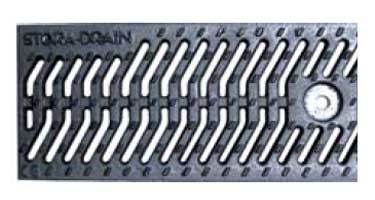 Grille caniveau STORA fonte noire zigzag