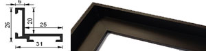 detail deurmatframe op maat zwart 26 mm aluminium verimpex